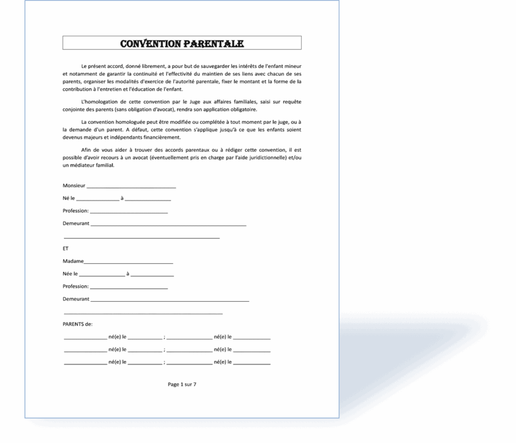 téléchargez un modèle de convention de divorce amiable clair et complet, pour faciliter vos démarches de séparation à l'amiable entre époux.